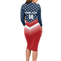 Custom USA Shooting Long Sleeve Bodycon Dress 2024 Sporty Style - Wonder Print Shop