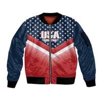 Custom USA Shooting Sleeve Zip Bomber Jacket 2024 Sporty Style - Wonder Print Shop