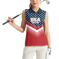 Custom USA Shooting Women Sleeveless Polo Shirt 2024 Sporty Style - Wonder Print Shop