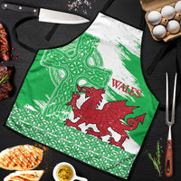 Grunge Green Wales Apron Celtic Cross Welsh Red Dragon - Wonder Print Shop