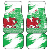 Grunge Green Wales Car Mats Celtic Cross Welsh Red Dragon - Wonder Print Shop