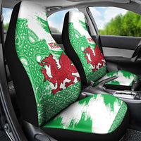 Grunge Green Wales Car Seat Cover Celtic Cross Welsh Red Dragon - Wonder Print Shop