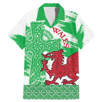 Grunge Green Wales Family Matching Mermaid Dress and Hawaiian Shirt Celtic Cross Welsh Red Dragon - Wonder Print Shop