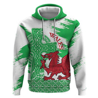 Grunge Green Wales Hoodie Celtic Cross Welsh Red Dragon - Wonder Print Shop