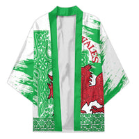 Grunge Green Wales Kimono Celtic Cross Welsh Red Dragon - Wonder Print Shop