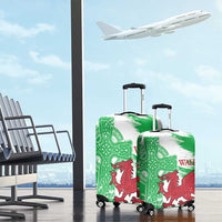 Grunge Green Wales Luggage Cover Celtic Cross Welsh Red Dragon - Wonder Print Shop