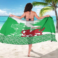 Grunge Green Wales Sarong Celtic Cross Welsh Red Dragon - Wonder Print Shop