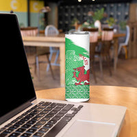 Grunge Green Wales Skinny Tumbler Celtic Cross Welsh Red Dragon - Wonder Print Shop