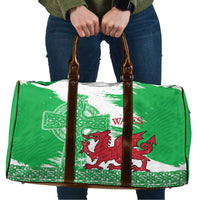 Grunge Green Wales Travel Bag Celtic Cross Welsh Red Dragon - Wonder Print Shop