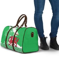Grunge Green Wales Travel Bag Celtic Cross Welsh Red Dragon - Wonder Print Shop