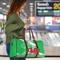 Grunge Green Wales Travel Bag Celtic Cross Welsh Red Dragon - Wonder Print Shop