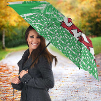 Grunge Green Wales Umbrella Celtic Cross Welsh Red Dragon - Wonder Print Shop