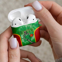 Lithuania Tie Dye Basketball Custom AirPods Case Lietuva Skeleton Green - Wonder Print Shop