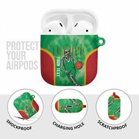 Lithuania Tie Dye Basketball Custom AirPods Case Lietuva Skeleton Green - Wonder Print Shop