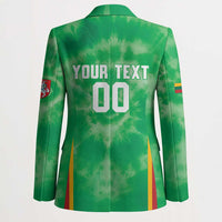 Lithuania Tie Dye Basketball Custom Blazer Lietuva Skeleton Green - Wonder Print Shop
