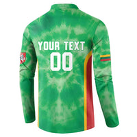 Lithuania Tie Dye Basketball Custom Button Sweatshirt Lietuva Skeleton Green - Wonder Print Shop