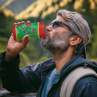 Lithuania Tie Dye Basketball Custom 4 in 1 Can Cooler Tumbler Lietuva Skeleton Green - Wonder Print Shop