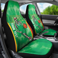 Lithuania Tie Dye Basketball Custom Car Seat Cover Lietuva Skeleton Green - Wonder Print Shop