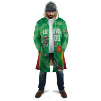 Lithuania Tie Dye Basketball Custom Cloak Lietuva Skeleton Green - Wonder Print Shop