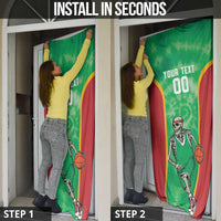 Lithuania Tie Dye Basketball Custom Door Cover Lietuva Skeleton Green - Wonder Print Shop