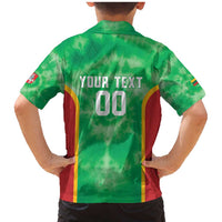 Lithuania Tie Dye Basketball Custom Family Matching Mermaid Dress and Hawaiian Shirt Lietuva Skeleton Green - Wonder Print Shop