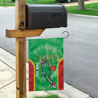 Lithuania Tie Dye Basketball Custom Garden Flag Lietuva Skeleton Green - Wonder Print Shop