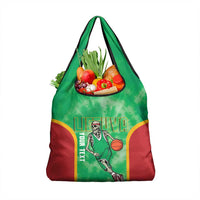 Lithuania Tie Dye Basketball Custom Grocery Bag Lietuva Skeleton Green - Wonder Print Shop