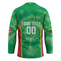 Lithuania Tie Dye Basketball Custom Hockey Jersey Lietuva Skeleton Green - Wonder Print Shop