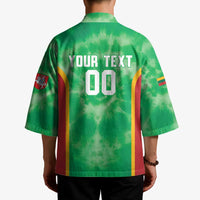 Lithuania Tie Dye Basketball Custom Kimono Lietuva Skeleton Green - Wonder Print Shop