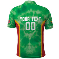 Lithuania Tie Dye Basketball Custom Polo Shirt Lietuva Skeleton Green - Wonder Print Shop