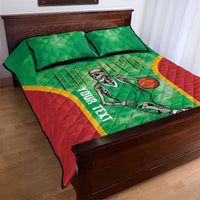 Lithuania Tie Dye Basketball Custom Quilt Bed Set Lietuva Skeleton Green - Wonder Print Shop