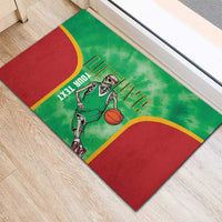 Lithuania Tie Dye Basketball Custom Rubber Doormat Lietuva Skeleton Green - Wonder Print Shop