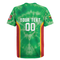 Lithuania Tie Dye Basketball Custom Rugby Jersey Lietuva Skeleton Green - Wonder Print Shop