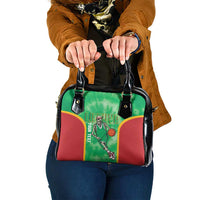 Lithuania Tie Dye Basketball Custom Shoulder Handbag Lietuva Skeleton Green - Wonder Print Shop
