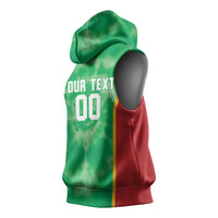 Lithuania Tie Dye Basketball Custom Sleeveless Hoodie Lietuva Skeleton Green - Wonder Print Shop