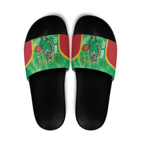 Lithuania Tie Dye Basketball Custom Slide Sandals Lietuva Skeleton Green - Wonder Print Shop