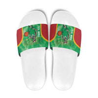 Lithuania Tie Dye Basketball Custom Slide Sandals Lietuva Skeleton Green - Wonder Print Shop