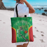 Lithuania Tie Dye Basketball Custom Tote Bag Lietuva Skeleton Green - Wonder Print Shop