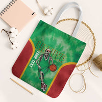 Lithuania Tie Dye Basketball Custom Tote Bag Lietuva Skeleton Green - Wonder Print Shop