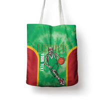Lithuania Tie Dye Basketball Custom Tote Bag Lietuva Skeleton Green - Wonder Print Shop