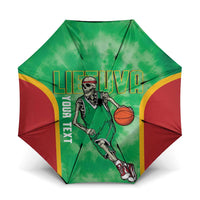 Lithuania Tie Dye Basketball Custom Umbrella Lietuva Skeleton Green - Wonder Print Shop