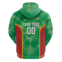 Lithuania Tie Dye Basketball Custom Zip Hoodie Lietuva Skeleton Green - Wonder Print Shop