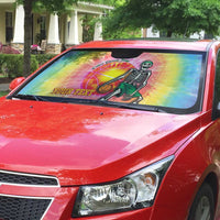 Lithuania Basketball Custom Auto Sun Shade 100th Anniversary Skeleton Colorful Tie Dye - Wonder Print Shop