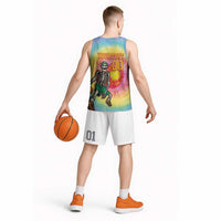 Lithuania Basketball Custom Basketball Jersey 100th Anniversary Skeleton Colorful Tie Dye - Wonder Print Shop