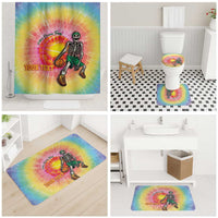 Lithuania Basketball Custom Bathroom Set 100th Anniversary Skeleton Colorful Tie Dye - Wonder Print Shop