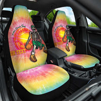 Lithuania Basketball Custom Car Seat Cover 100th Anniversary Skeleton Colorful Tie Dye - Wonder Print Shop