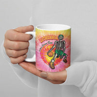 Lithuania Basketball Custom Ceramic Mug 100th Anniversary Skeleton Colorful Tie Dye - Wonder Print Shop