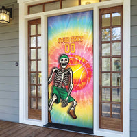 Lithuania Basketball Custom Door Cover 100th Anniversary Skeleton Colorful Tie Dye - Wonder Print Shop