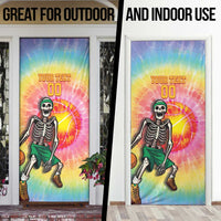 Lithuania Basketball Custom Door Cover 100th Anniversary Skeleton Colorful Tie Dye - Wonder Print Shop
