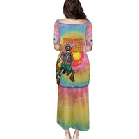 Lithuania Basketball Custom Family Matching Puletasi and Hawaiian Shirt 100th Anniversary Skeleton Colorful Tie Dye - Wonder Print Shop